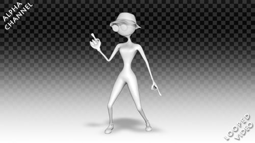 3D Frauenfigur — Zeichentrickfilm Funktanz
