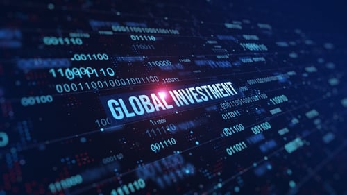 Fundo de código binário digital de investimento global