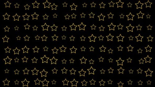 Abstract Yellow Star Outlines Animated Background Loop