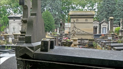 Lots of Tombstones in a Cemetery in Paris