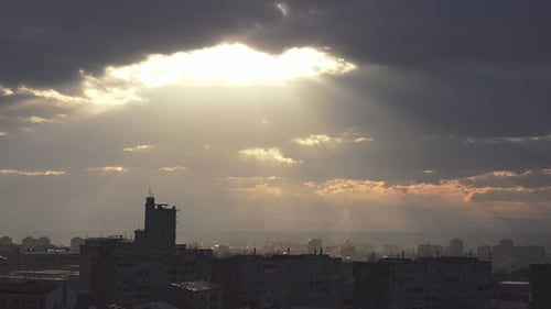 City Sun Gold Clouds