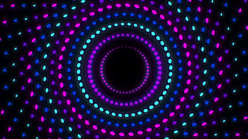 Abstract Neon Light Tunnel Loop Background