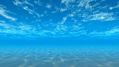 Realistic Underwater Ocean Background Loop with Sandy Bottom and Light Rays
