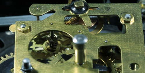 Intricate Gears Turning in Mechanical System