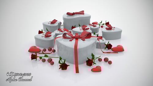 Elegant 3D Heart Gift Boxes Photo Reveal