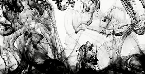 Abstract Ink Swirls on White Background