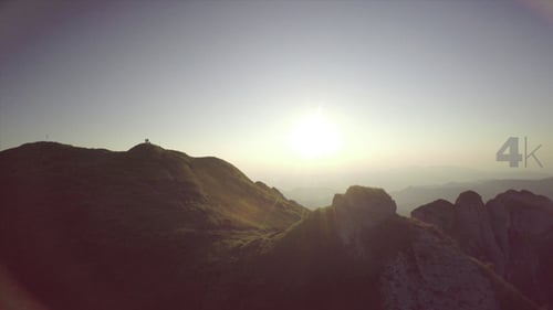 Dramatic Sunrise Over the Mountain Peak