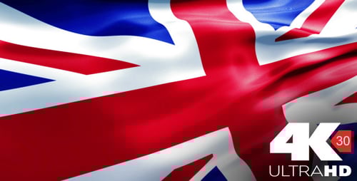 Waving Union Jack Flag Loop Background