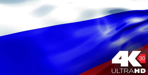 Waving Russian Federation Flag Animation Loop