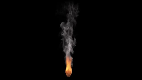 Realistic Vertical Fire with Rising Smoke Animation