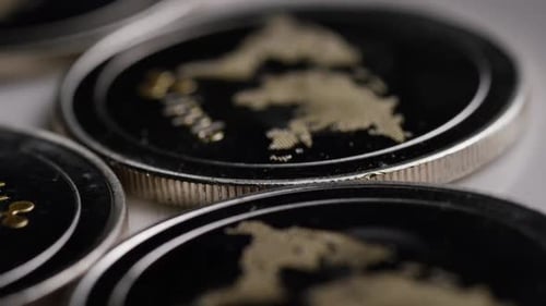 Macro Close Up of Ripple Coins