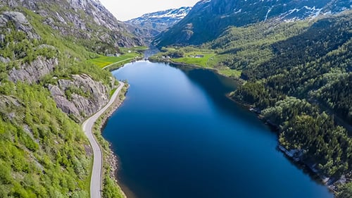 Aerial Footage Beautiful Nature Norway