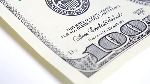 Close Up of One Hundred Dollar Bill