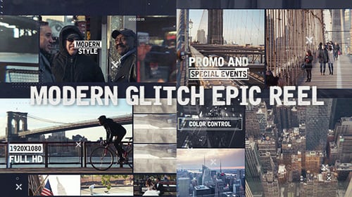 Dynamic Glitch Video Opener and Modern Promo Reel
