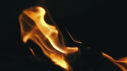 Energetic Close Up Footage of Fire Flames