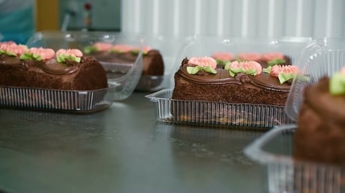 Cake With Roses In a Candy Store