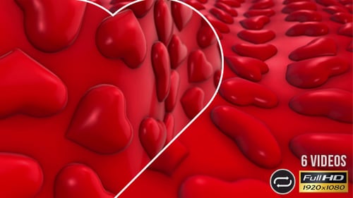 Animated Red Hearts Looping Background for Love and Romance