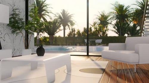 Modern House With Swimming Pool Time-Lapse