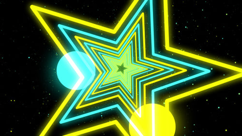 Glowing Neon Star Tunnel Seamless Loop Background