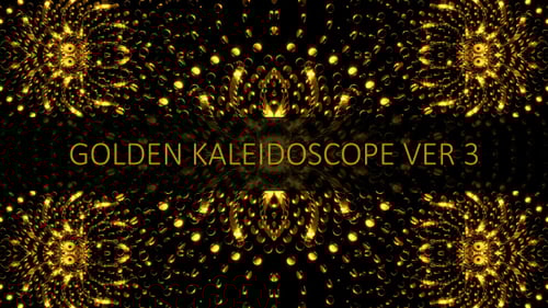 Golden Abstract Shimmering Kaleidoscope Particle Loop Background