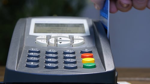 Swiping Card Through Credit Card Terminal