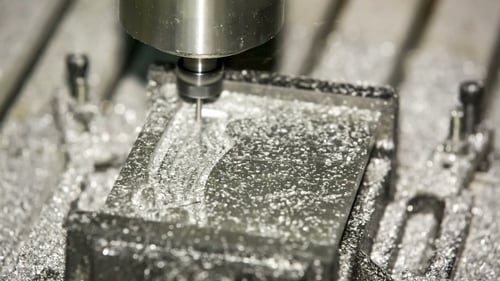 Shot. Metal Lathe Processing Aluminium.