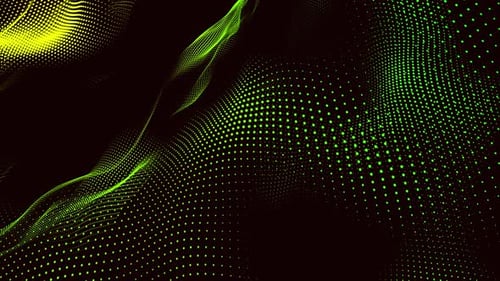 Abstract green particles dot line animation 4k background