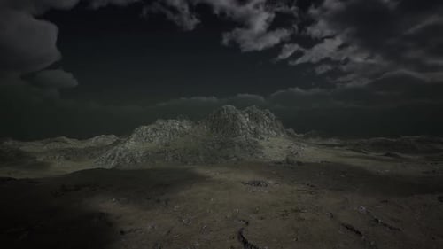Dramatic Storm Sky Over Rough Mountains