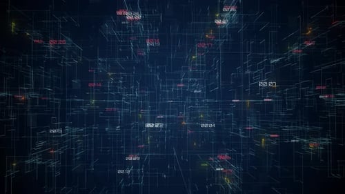 Futuristic Digital Grid Network Background Animation