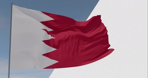 Realistic Waving Bahrain Flag Animation