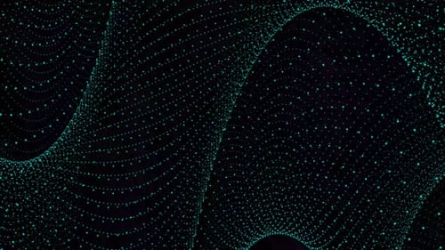 cyan color particle wave background animation. Vd 1099