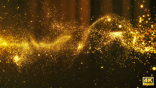 Golden Fluid Particles Abstract Motion Background Loop