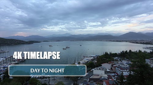 Día a noche en la ciudad de Fethiye