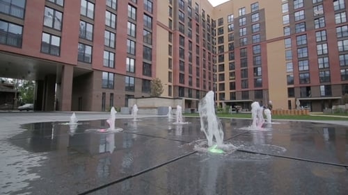 Water Fountain in Front of Modern Building