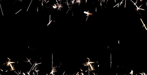 Sparkling Light Elements on Black Background