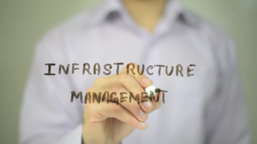 Infrastructure Management Job Title Written on Glass