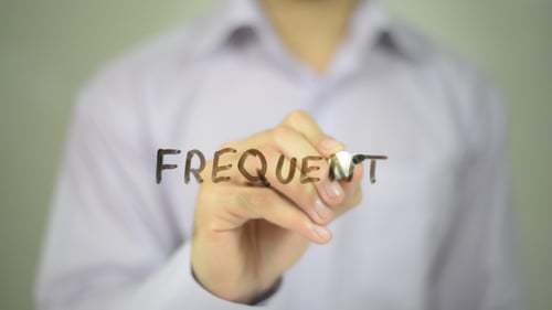 Frequent, Man Writing on Transparent Screen