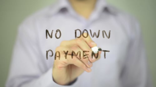Hand Writes 'No Down Payment' Concept on Glass