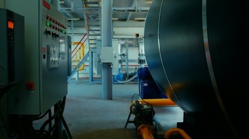 Modern Boiler Room Equipment For Heating System.