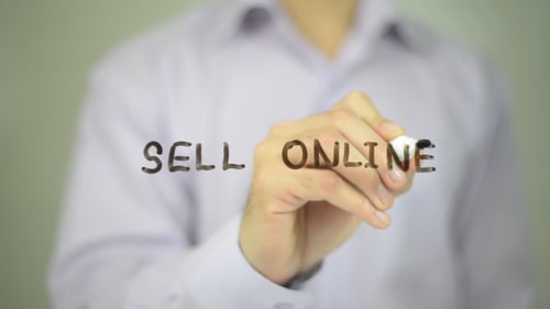 Writing Sell Online with Marker Close Up