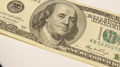 Close Up of Hundred Dollar Bill Money