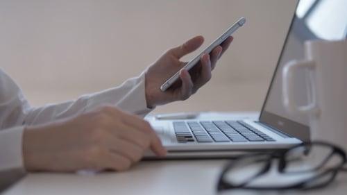 Touch Screen On Smartphone In Office