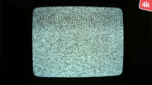 Television Static on Old Black and White Screen