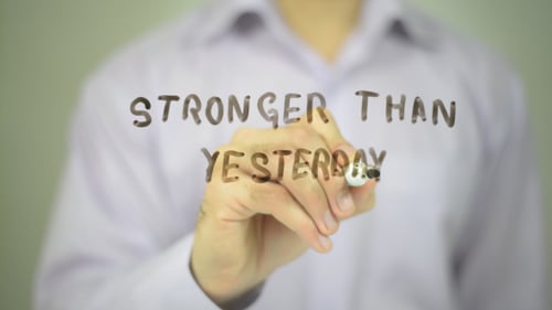 Writing Stronger Than Yesterday On Glass