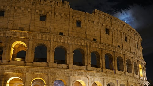 View of Colosseum at Night, Rome, Italy
