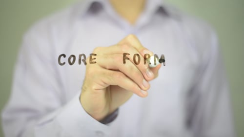 Hand Writing Core Form on Transparent Surface