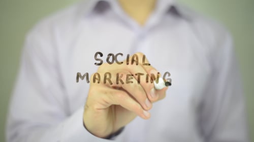 Social Marketing Message Written on Glass