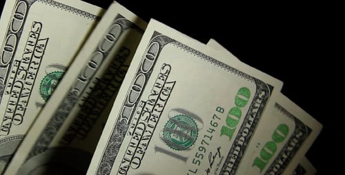 Stack of One Hundred Dollar Bills Close Up