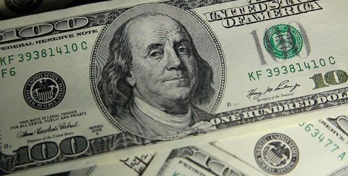 Close up on hundred dollar bills