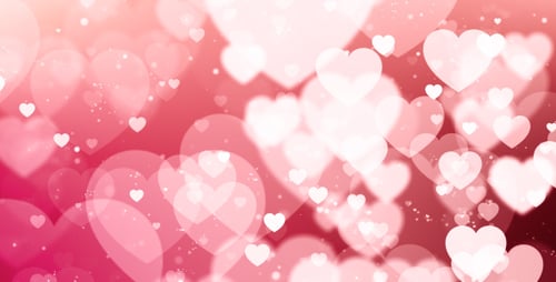 Animated Romantic Floating Hearts on Pink Gradient Background